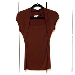 Cache Brown Cotton Shirt Shrug Style